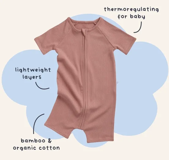 Ribbed Zip Summer Pajamas