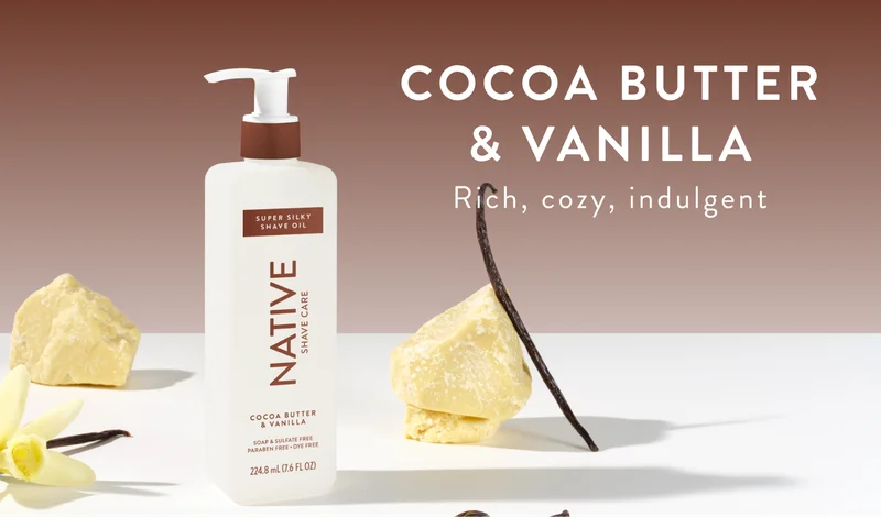 Cocoa butter and vanilla. Rich, cozy, indulgent.