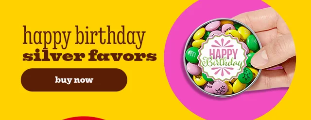 HAPPY BIRTHDAY SILVER FAVORS