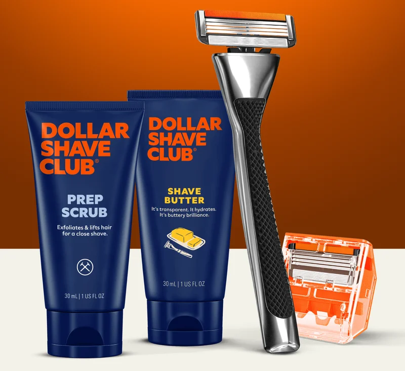 The Classic 4B Razor (2ct) Heavy Metal Handle Shave Butter (1oz) Prep Scrub (1oz)