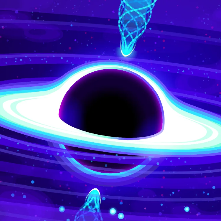 Black Hole illustration with jets