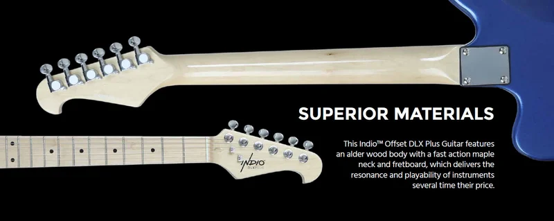 Indio by Monoprice Offset OS40 DLX Plus Alder Electric Guitar with Gig Bag