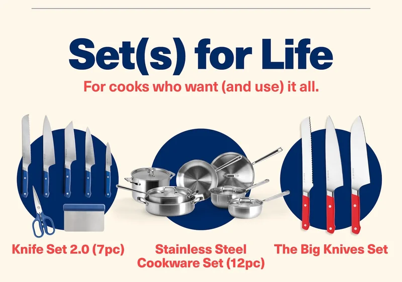 Sets for life | Knife set | Stainless steel cookware set | The big knifes set
