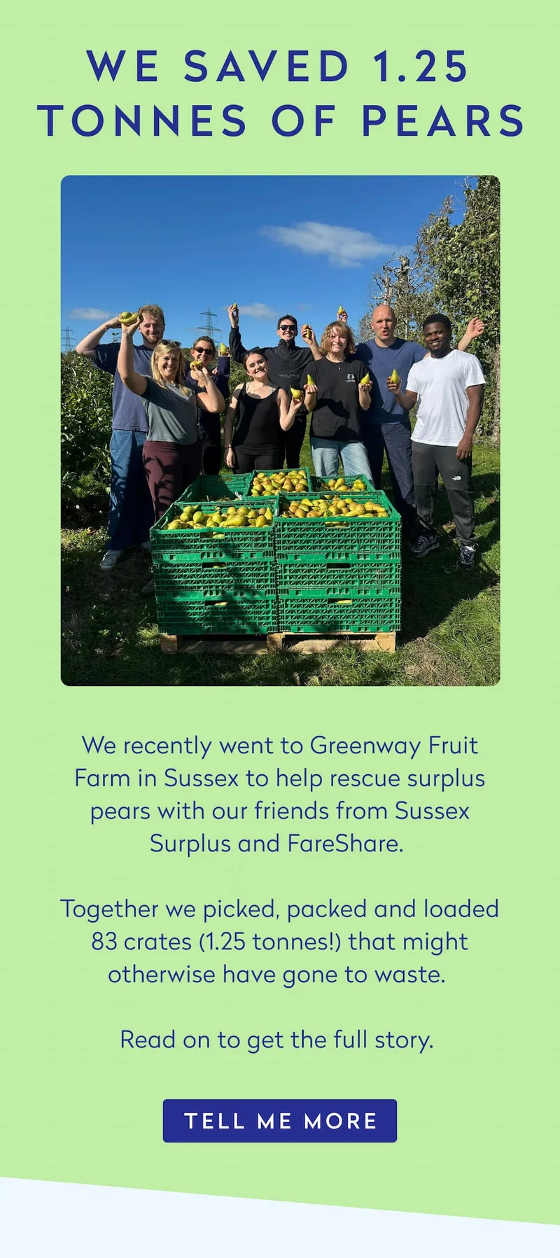 WE SAVED 1.25 TONNES OF PEARS