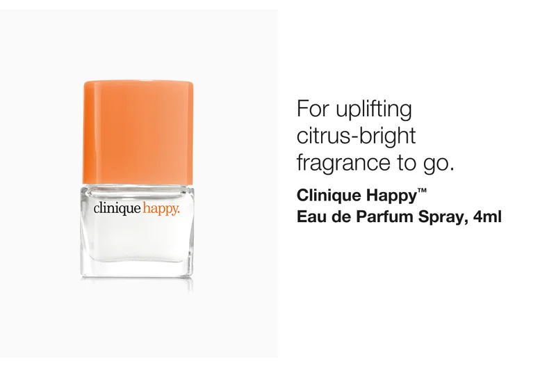 For uplifting citrus-bright fragrance to go. Clinique Happy™ Eau de Parfum Spray, 4ml