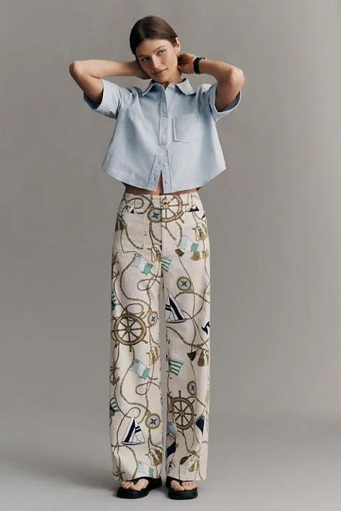 The Colette Beachy Linen Full-Length Wide-Leg Pants by Maeve
