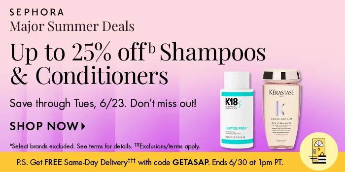 25% off Shampoo and Conditioner