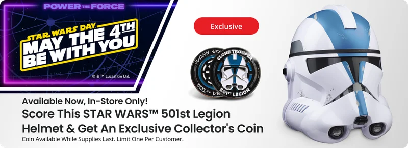 Available Now, In-Store Only! Score This STAR WARS™️ 501st Legion Helmet & Get An Exclusive Collector's Coin | Exclusive