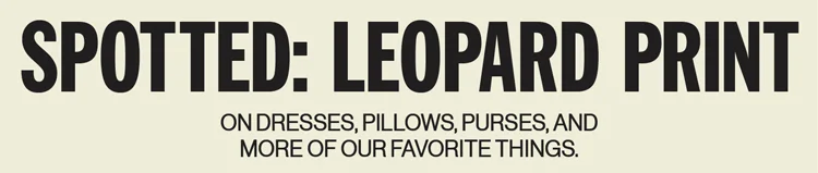 SPOTTED: LEOPARD PRINT