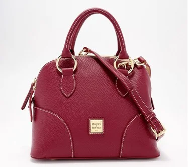 Dooney & Bourke Lucca Pebble Leather Satchel with Crossbody Strap
