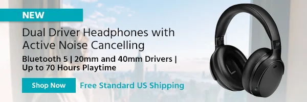 Dual Driver Headphones with Active Noise Cancelling