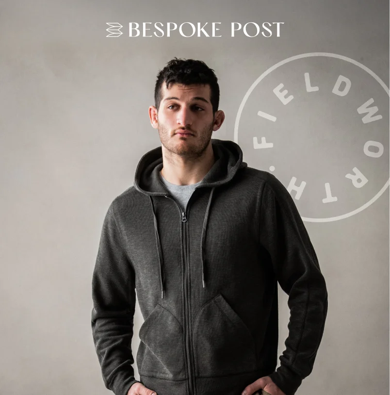 Stacked Rib Zip Hoodie