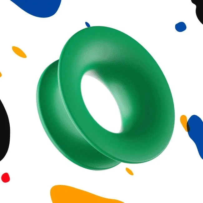 Loop Mutes from the Loop x Andrew Footit collection in bright shades of green, yellow, off-white/cream, pink, orange and blue.