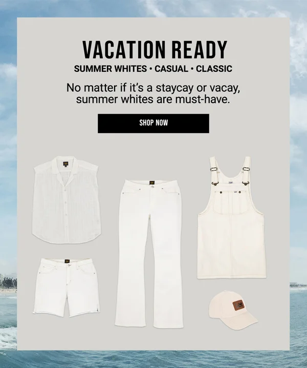 Vacation Ready. No matter if it's a staycay or vacay, summer whites are must-have. Shop Now