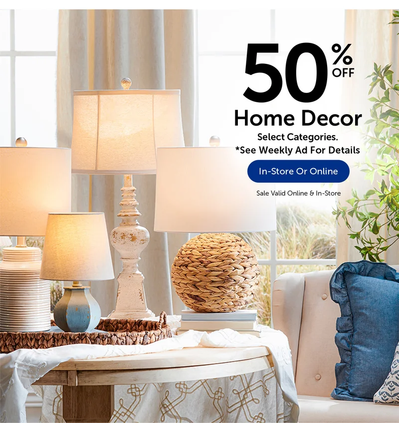 50% Off Home Decor - Select Categories.