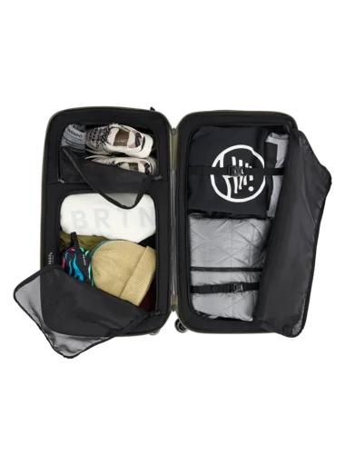 The 4-Wheel Flight Deck 38L opened up and packed with clothes