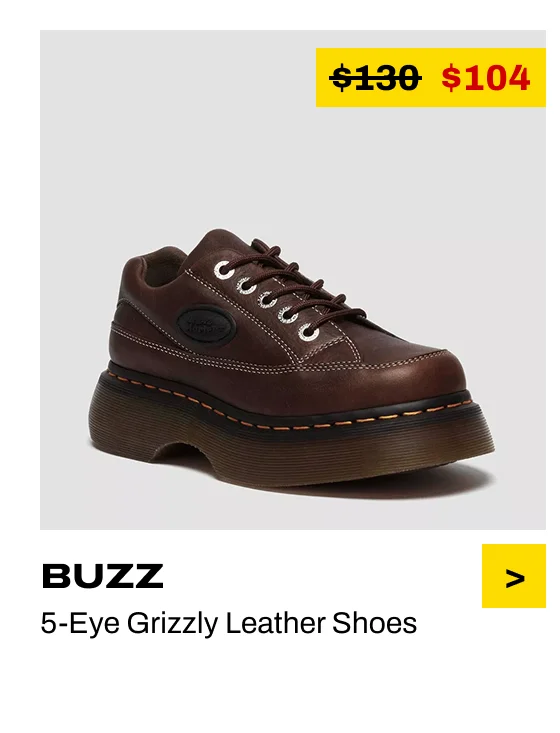Buzz 5-Eye Grizzly Leather Shoes