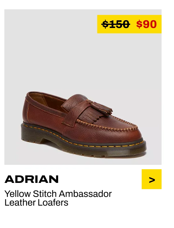 Adrian Yellow Stitch Ambassador Leather Loafers