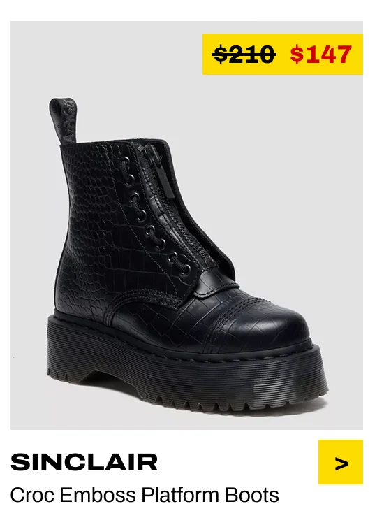 SINCLAIR in BLACK SINCLAIR in BLACK SINCLAIR in BLACK SINCLAIR in BLACK Sinclair Croc Emboss Leather Platform Boots