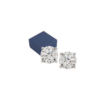Diamonique 100-Facet 3.00 cttw Stud Earrings, Platinum Clad
