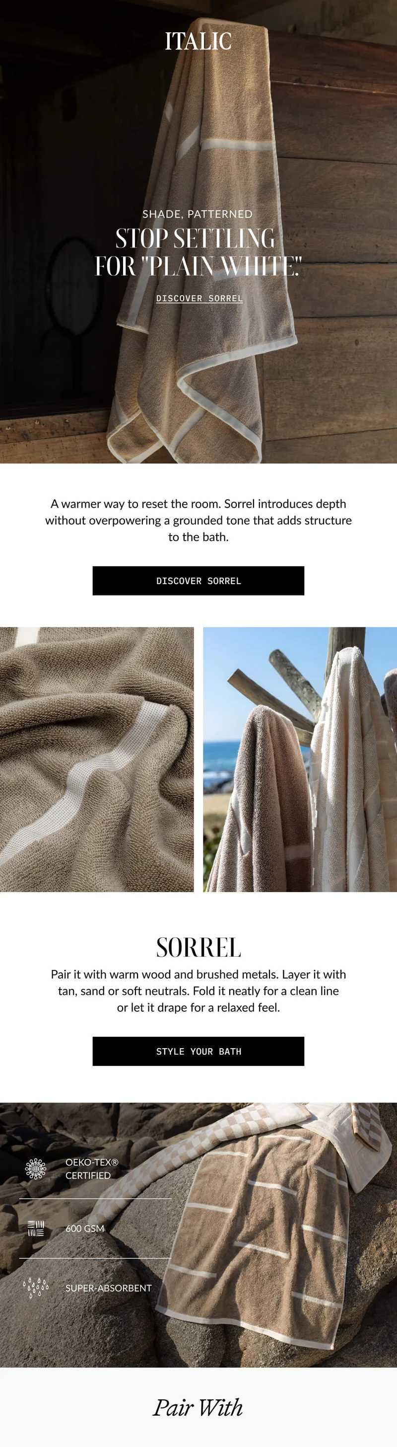 ITALIC | SORREL TOWELS