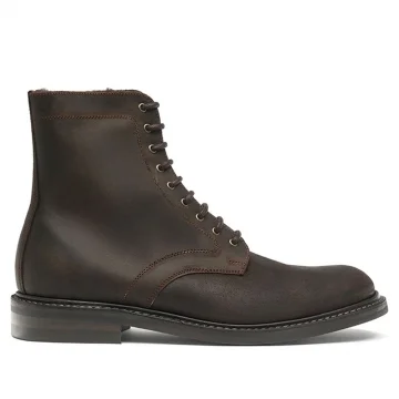 Winterfold R Shearling Lined Derby Boot in Brown Waxy Leather