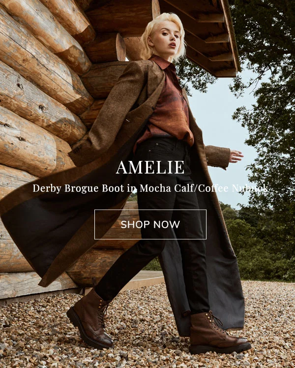 Amelie Shearling Lined Derby Brogue Boots | Shop Now