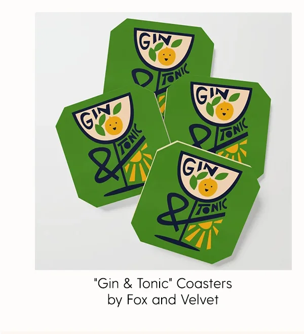 Gin & Tonic Coasters by Fox and Velvet