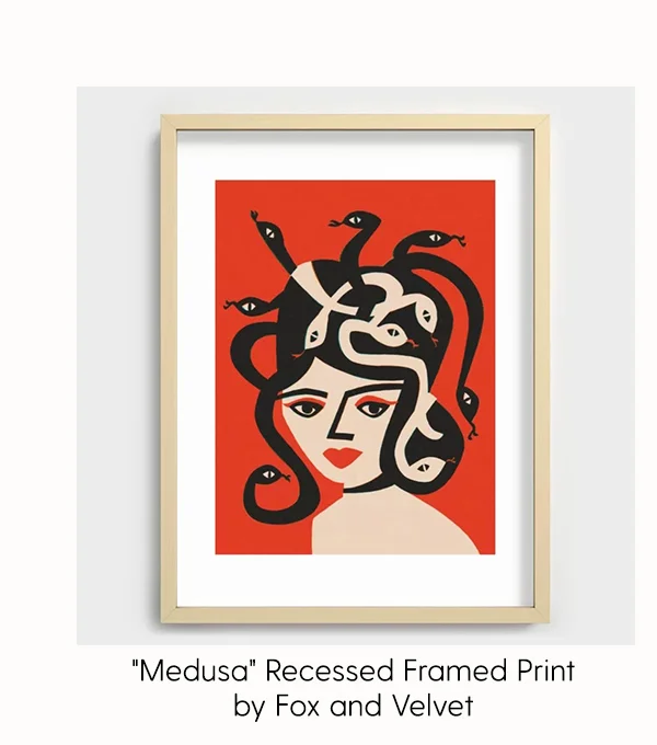 Medusa Recessed Framed Print by Fox and Velvet