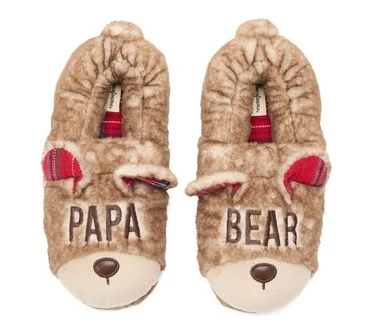 Dearfoams Men's Papa Bear Christmas Critter Slipper