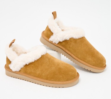 Koolaburra by UGG Suede Fur-Lined Slip-Ons - Advay