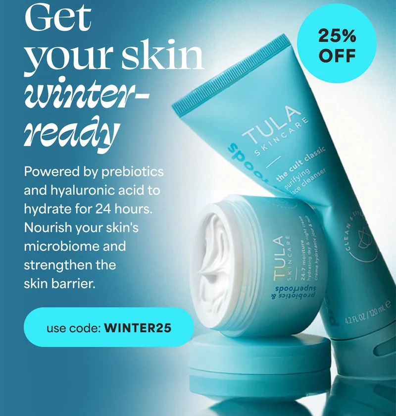 Get your skin winter-ready Powered by prebiotics and hyaluronic acid to hydrate for 24 hours. Nourish your skin's microbiome and strengthen the skin barrier. -- use code: discount code