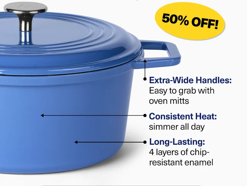 Extra-Wide Handles:  Easy to grab with oven mitts