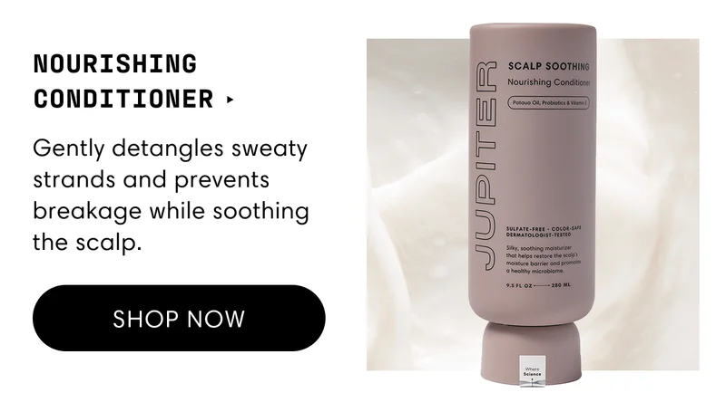Nourishing Conditioner | Gently detangles sweaty strands and prevents breakage while soothing the scalp. | Shop now