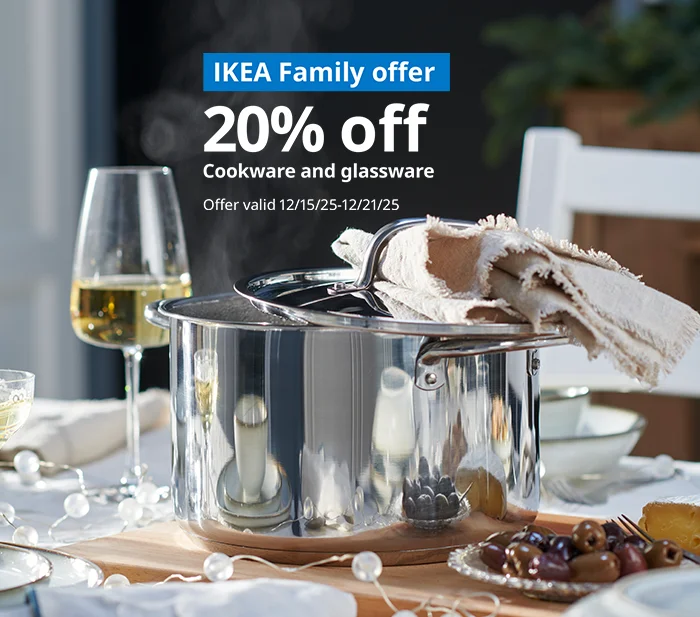 cookware and glassware on table