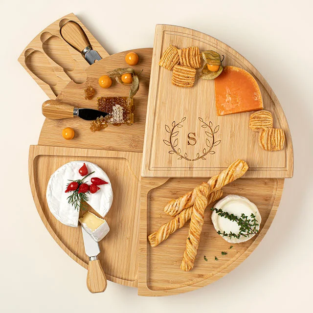 Personalized Large Compact Swivel Cheese Board