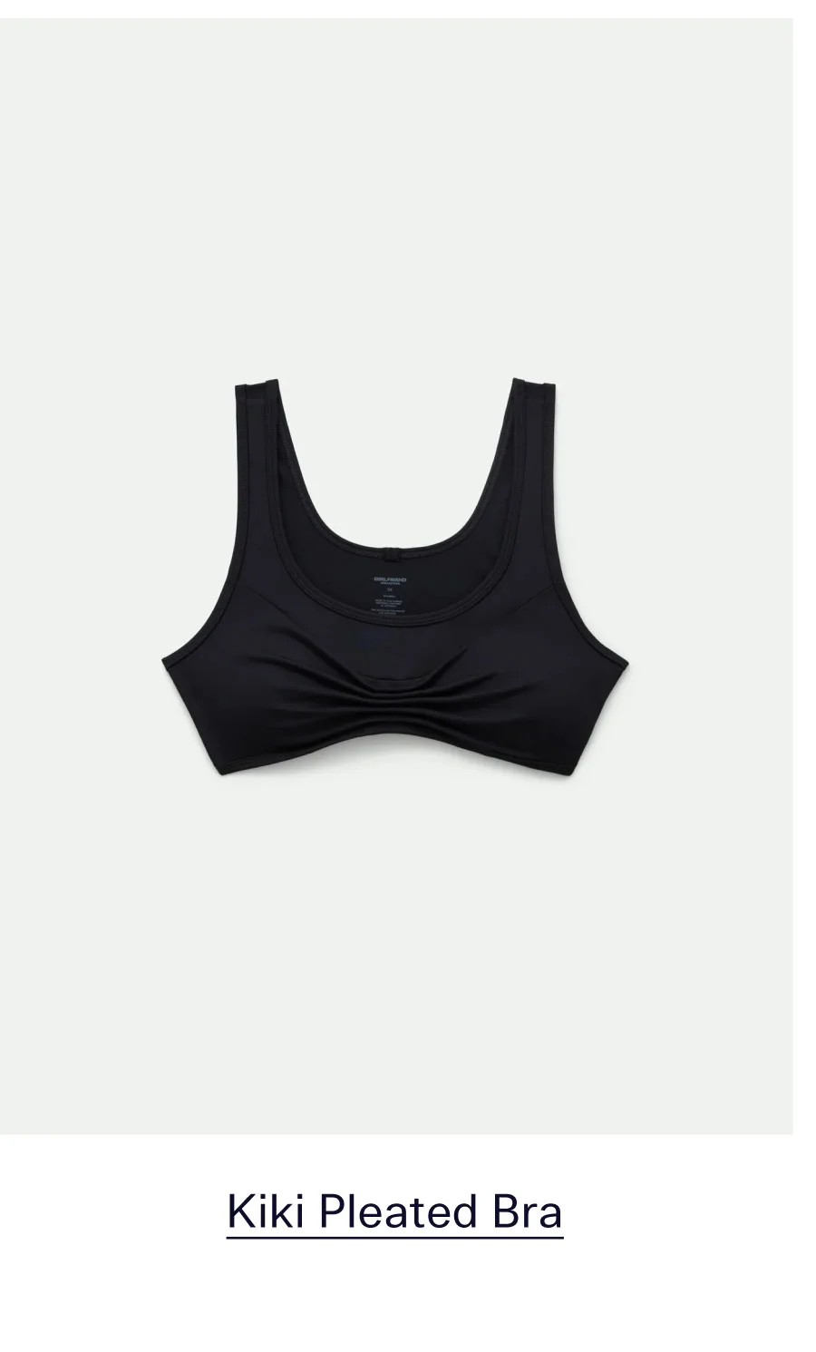 Black Kiki Pleated Bra