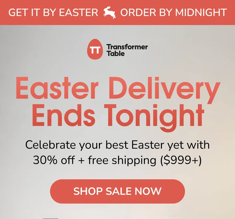 Easter Delivery Ends Tonight