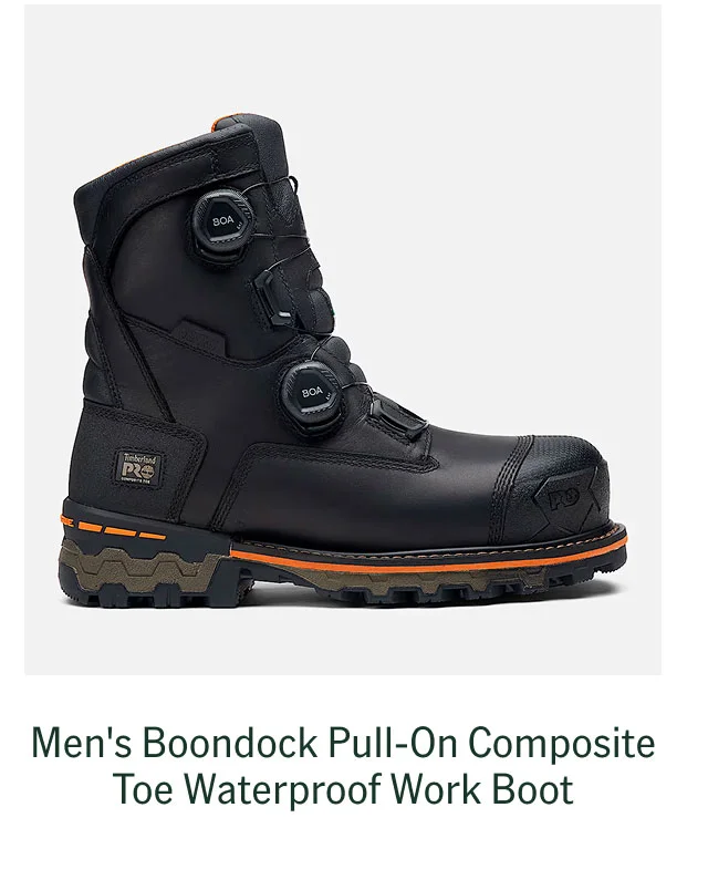 Men's Boondock Pull-On Composite Toe Waterproof Work Boot