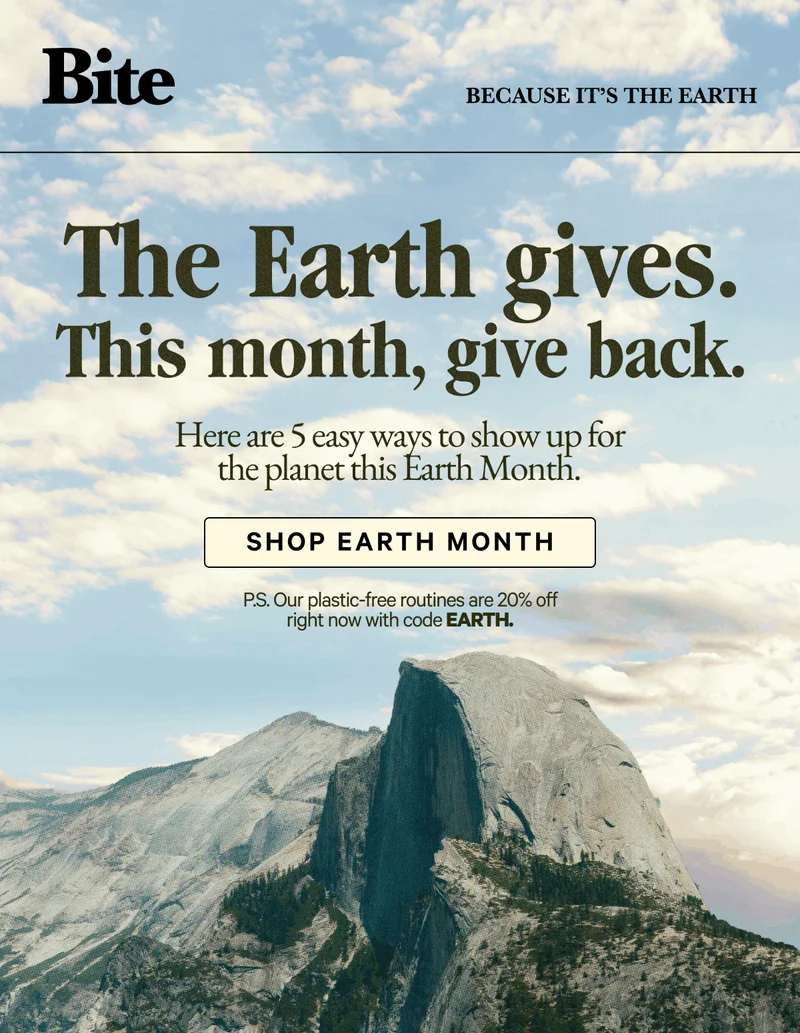 The Earth gives. This month, give back.