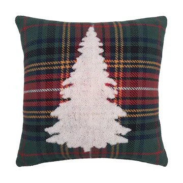 18" x 18" Green Lennox Tree Throw Pillow by Valerie