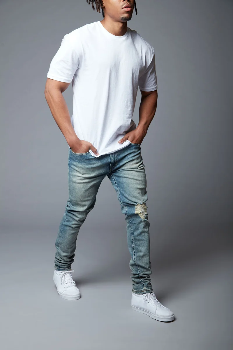 Image of Take No L's Skinny Jean - Vintage Blue Wash