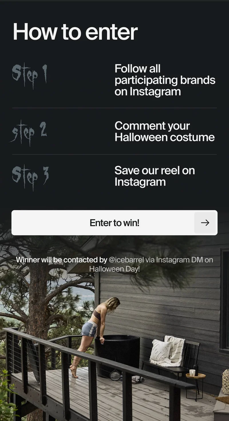 Enter to win on Instagram