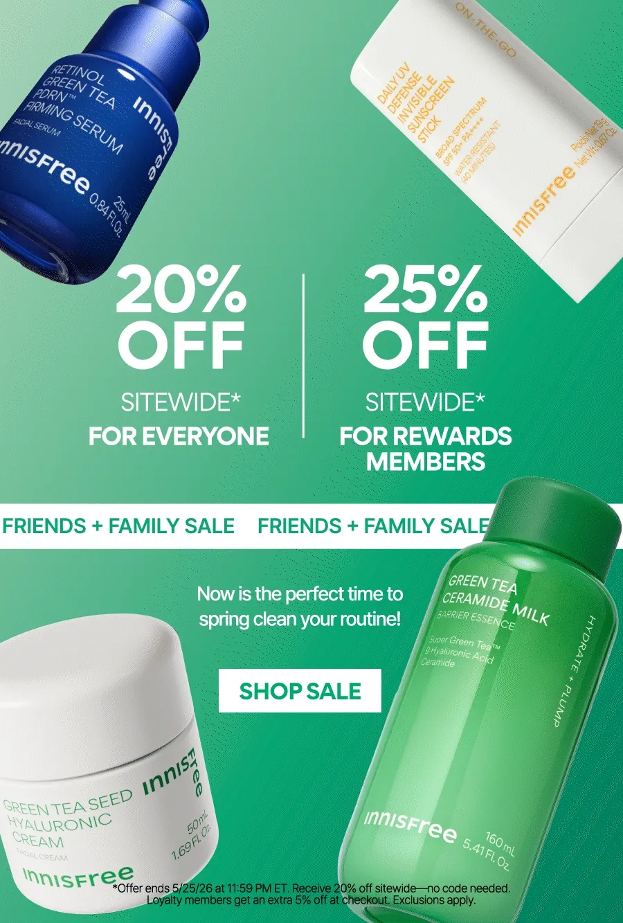 FRIENDS & FAMILY SALE: UP TO 25% OFF