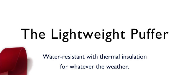 The lightweight puffer Water-resistany with thermal insulation for whatever the weather.