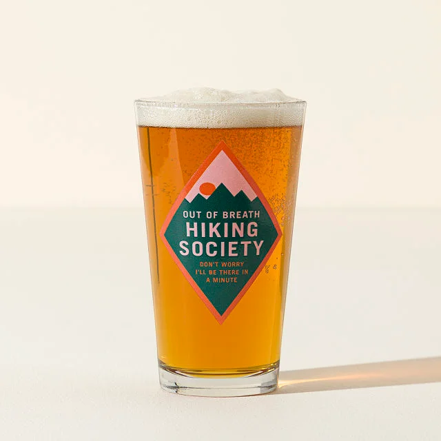 Out Of Breath Hiking Society Pint Glass