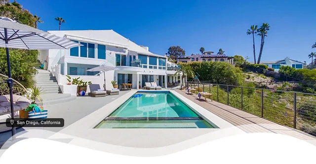 Bask in the sunshine of a vacation escape with private pool in San Diego, California.