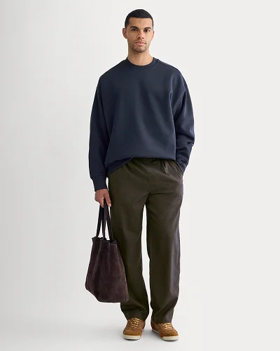Image | Luxe Fleece Crew Pullover | Navy