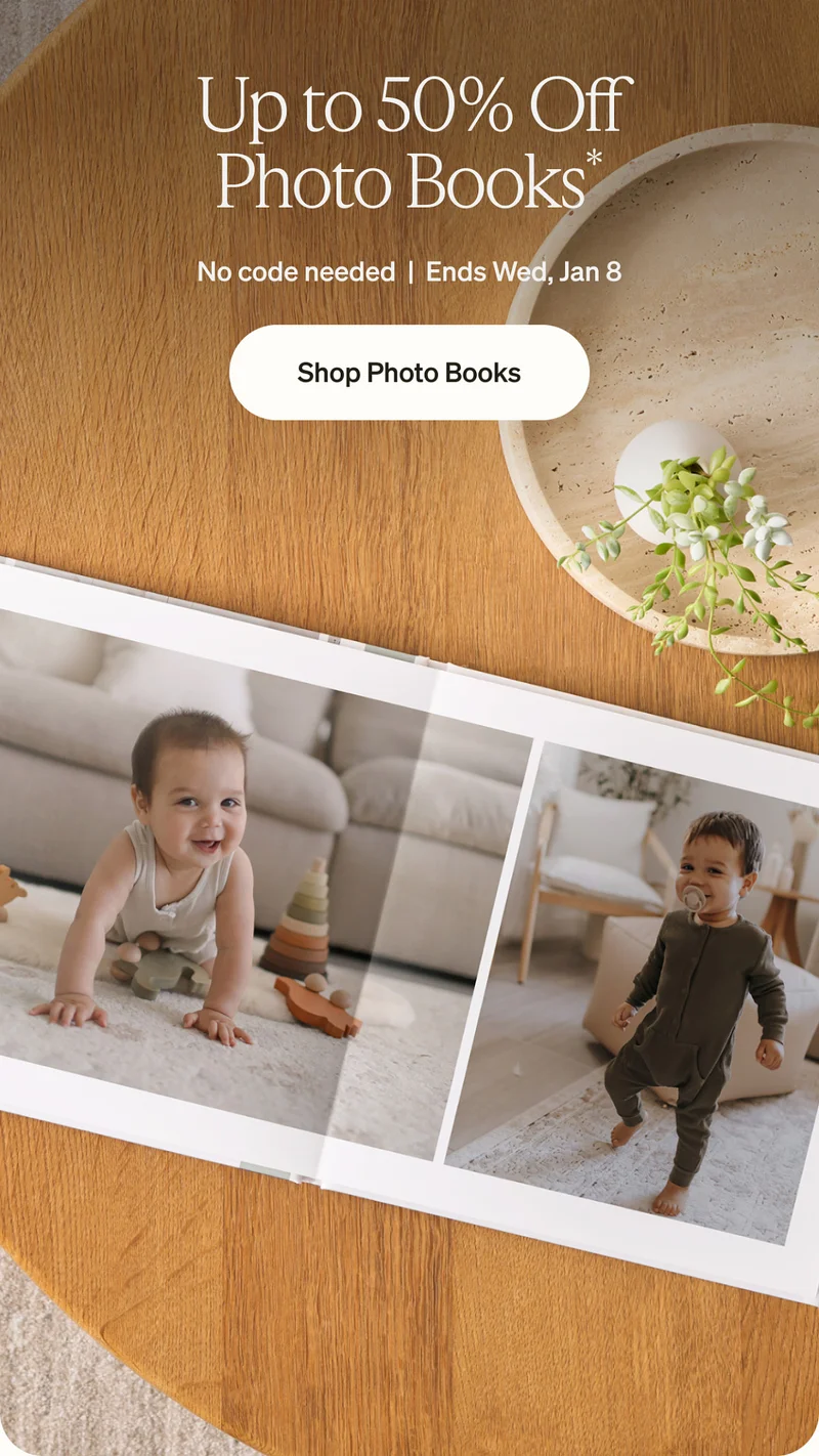 Last chance for up to 50% off photo books, gifts, and home decor!