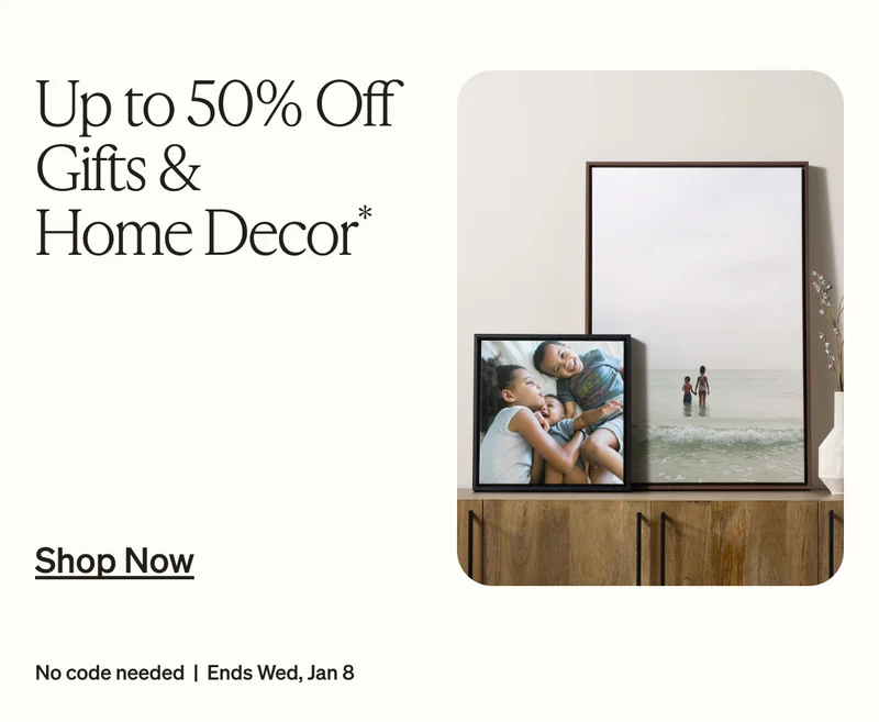Last chance for up to 50% off photo books, gifts, and home decor!